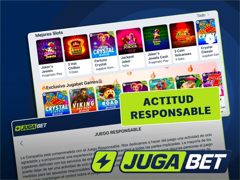 Opções de jogo responsável da JugaBet