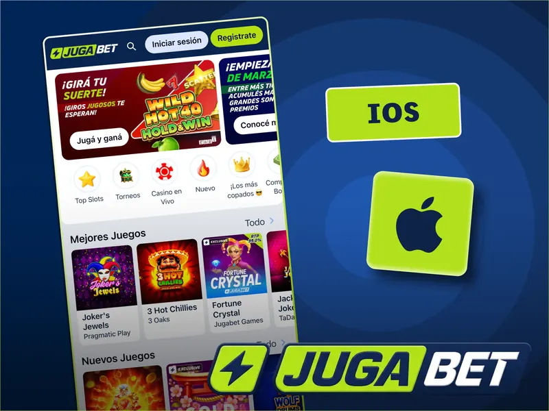 Acceso de JugaBet desde Safari en iPhone Acceso de JugaBet desde Safari en iPhone